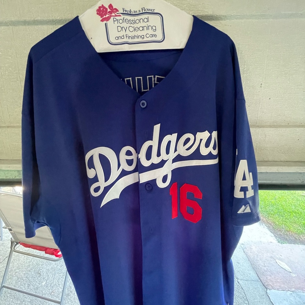 Vintage Dodgers Andre Either Blue Jersey with White and Red Accents